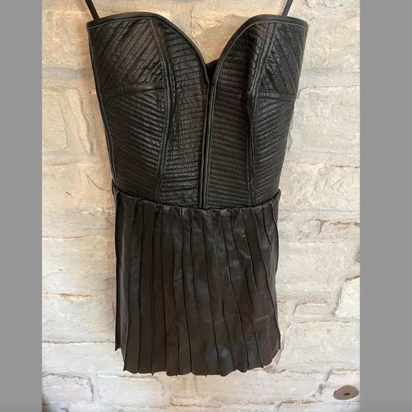 Parker Dresses | Parker Black Strapless Pleated Mini Dress | Color: Black | Size: S | Pm-61790364'S Closet